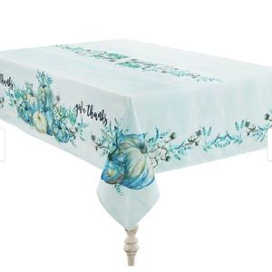 Cool blue pumpkin fall autumn table cloth